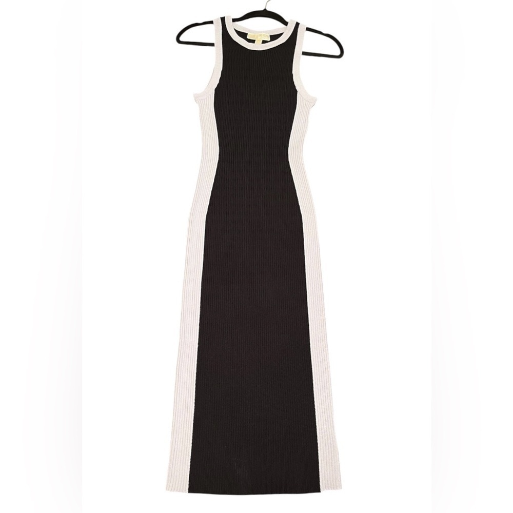 NWT Michael Kors Purple Black Sleeveless Stretch Bodycon Maxi Dress Size S - Picture 10 of 10